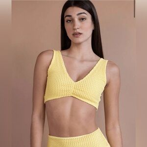 Montce Yellow Crochet Kim Bikini Top